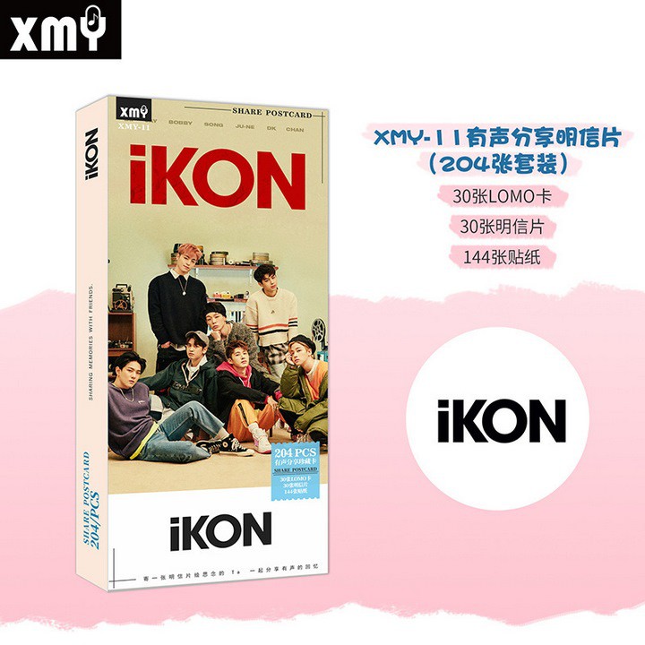 Postcard iKon hộp ảnh bộ ảnh có ảnh dán + lomo + postcard bưu thiếp