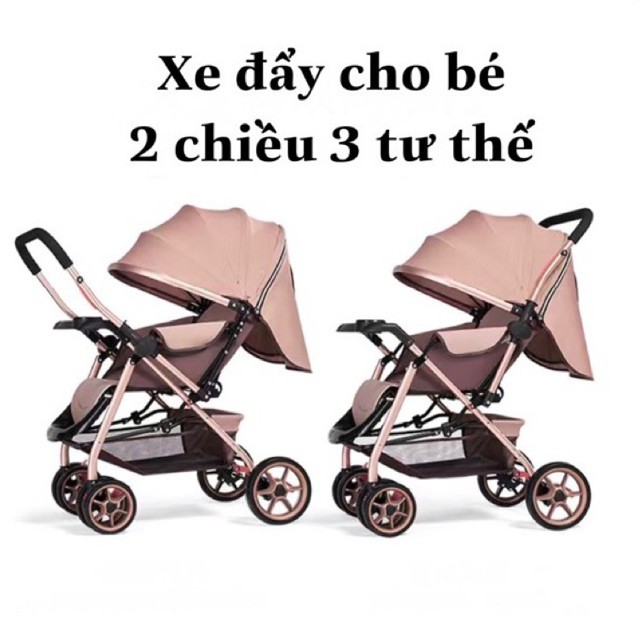 Xe Đẩy Cho Bé 2 Chiều 3 Tư Thế ♥FREESHIP♥, Xe Đẩy Nôi Cũi Chính Hãng Bchildhood