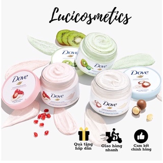 Tẩy da chết body dove 225gr bản đức loại bỏ làn da sần sùi, giúp da trắng mịn màng, cải thiện viêm lỗ chân lông- luci