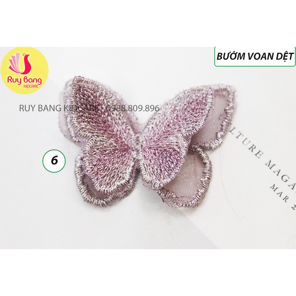 Bướm voan dệt size bé Rộng 4.5cm*Rộng 3.5*dài 3.5cm