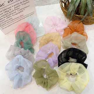 Buộc tóc, cột tóc vải scrunchies bản voan kính 7 màu hot hit