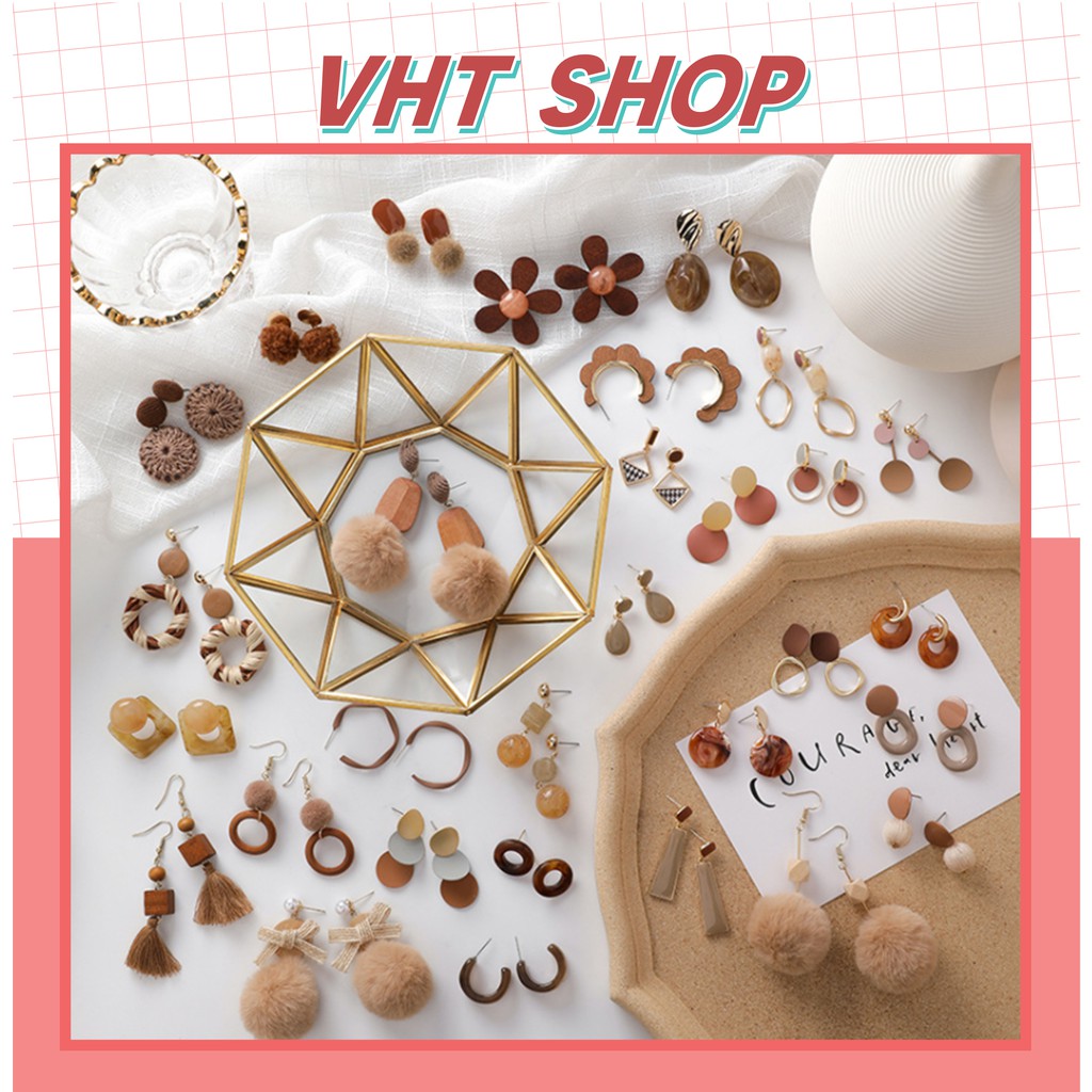 Bông tai, khuyên tai nữ cá tính dáng dài Vintage đẹp dễ thương chất liệu cao cấp BT31-VHT SHOP