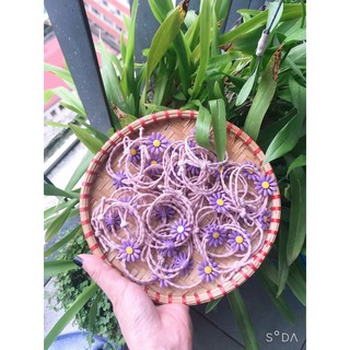 Dây cột tóc hoa cúc tím
