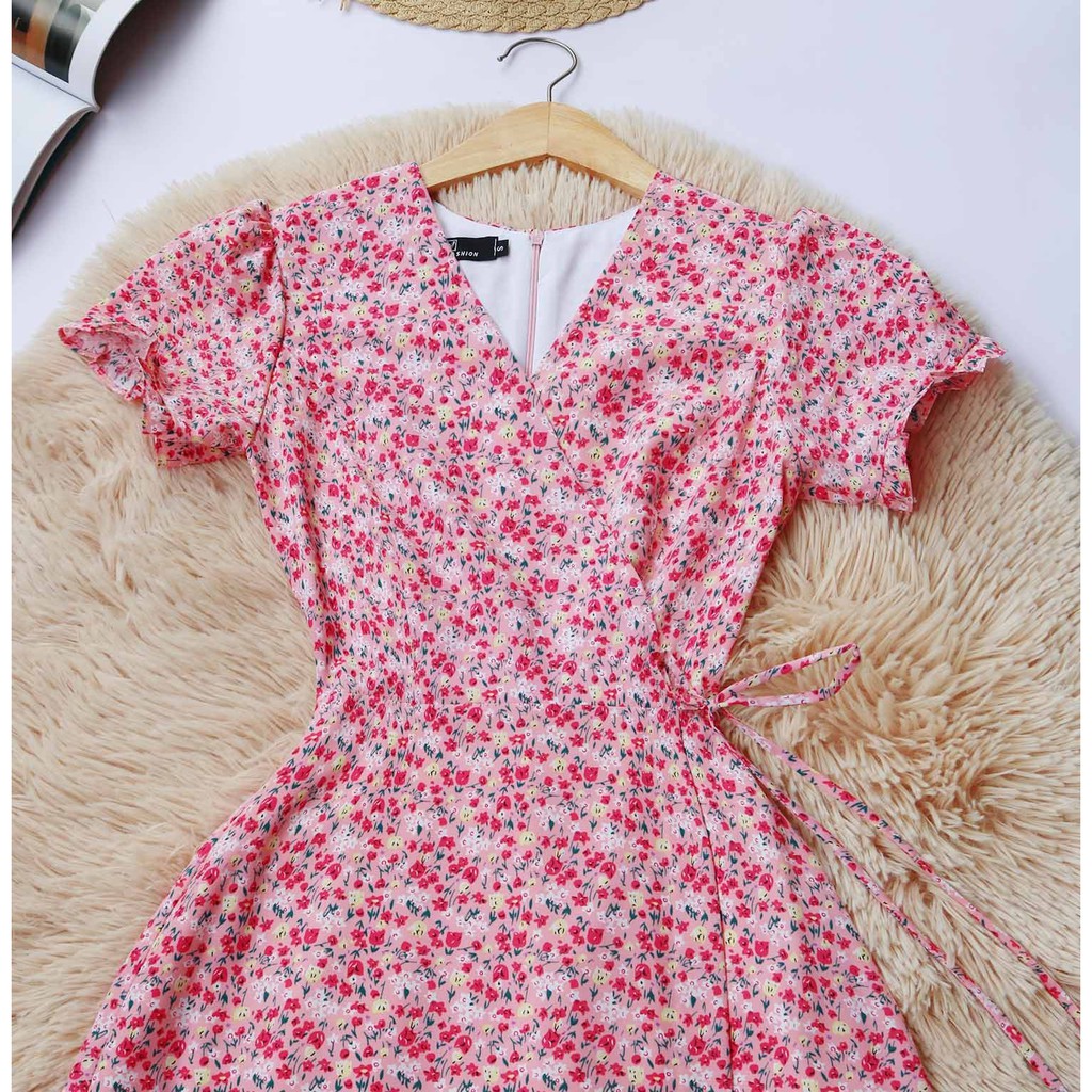 [Mã SKAMA06 giảm 8% tối đa 50K đơn 250K] Đầm hoa nhí hồng nhẹ nhàng nữ tính mềm mát | BigBuy360 - bigbuy360.vn