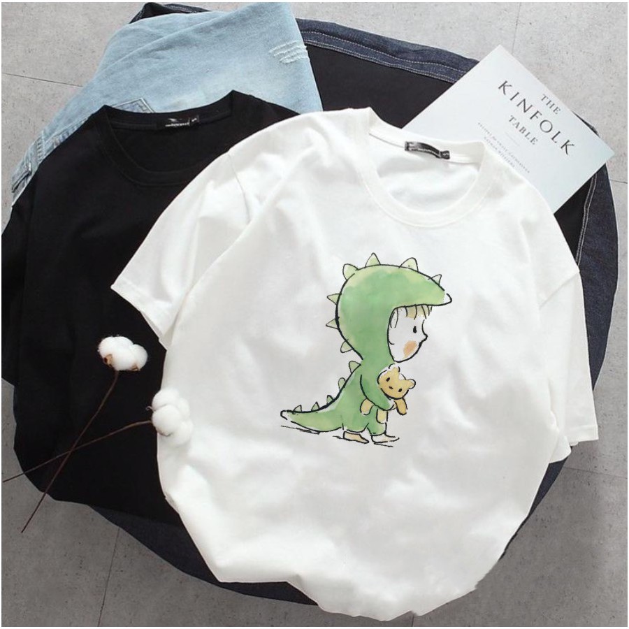 ÁO PHÔNG COTTON CAO CẤP IN HÌNH KHỦNG LONG SIÊU XINH
