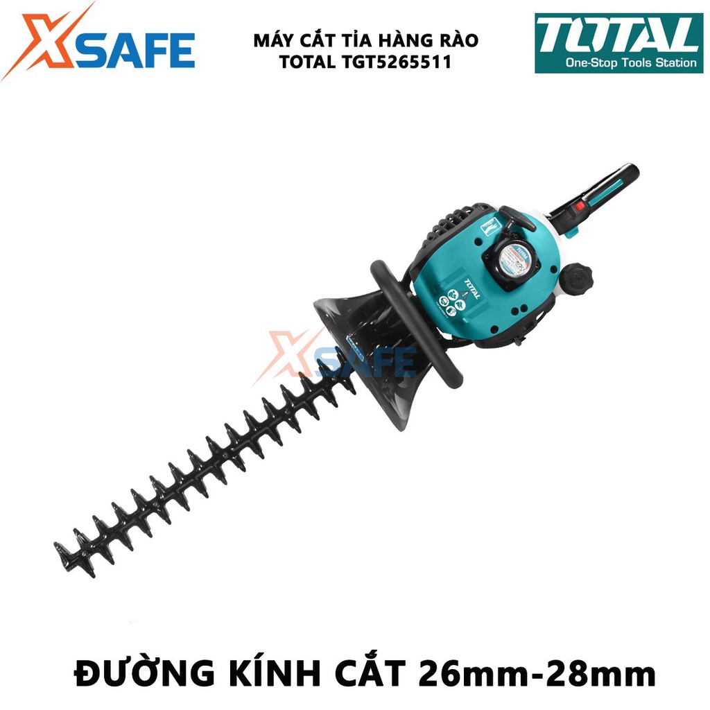 Máy cắt tỉa hàng rào TOTAL TGT5265511 0.75KW dùng xăng động cơ 2 thì, dung tích bình xăng 550ml - chính hãng