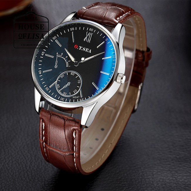 man casual leather watch Adjustable Leather Watches Casual Quartz Wrist Watch Clock Gift for Man
