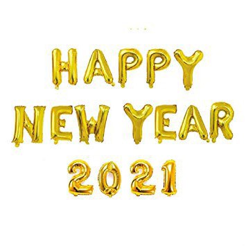 Bộ chữ HAPPY NEW YEAR + 2021  (Tặng kèm băng dính + bơm)