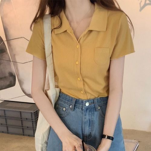 Áo thun nữ tay ngắn có túi xinh xắn