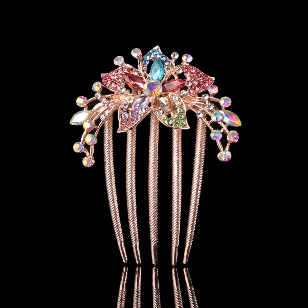 Trâm cài tóc hình bông hoa đính đá sang trọng