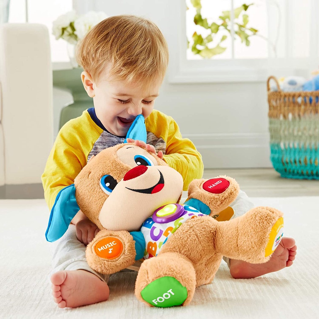 Đồ chơi Chó con thông minh tương tác hơn 75 bài nhạc, giai điệu Fisher-Price Laugh & Learn Smart Stages Puppy , Brown