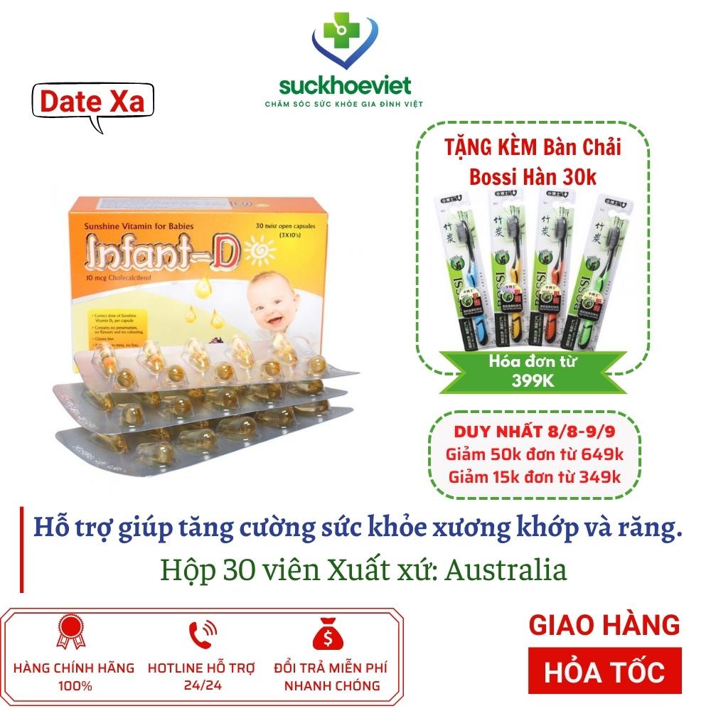 [GIÁ GỐC] Infant D bổ sung vitamin D3 cho bé hộp 3 vỉ x 10 viên