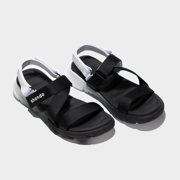 Giày sandal nam nữ SHONDO F6 Sport ombre đế 2 màu đen trắng - Đi học, đi chơi [HÀNG CHÍNH HÃNG]
