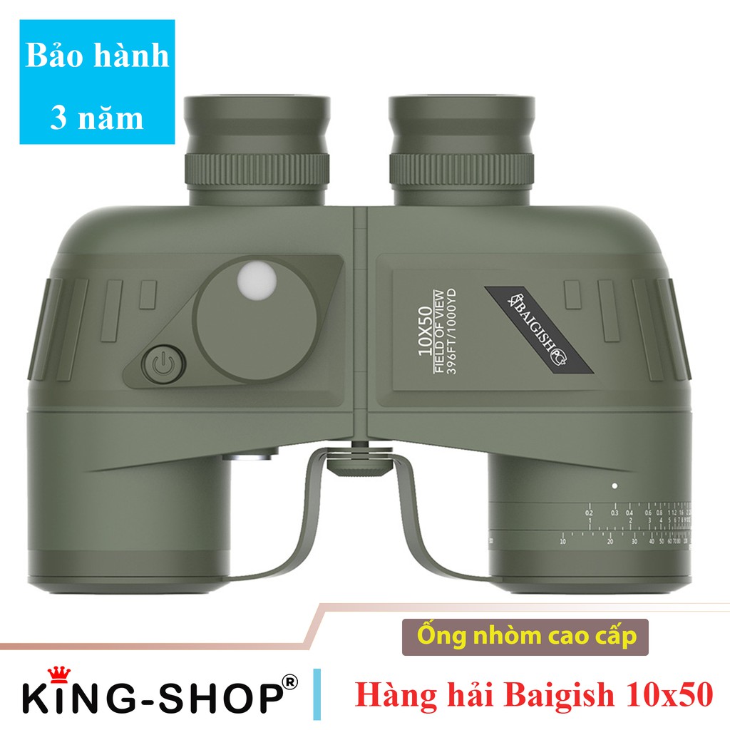 Ống nhòm Hàng Hải Baigish 10x50 - Cao cấp chống nước - Hỗ trợ đo khoảng cách, la bàn thích hợp đi biển, du lịch, đi săn