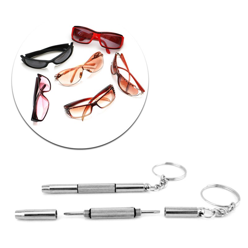 Dụng cụ tuốc nơ vít sửa chữa mắt kính 3 trong 1 kiểu dáng móc khóa tiện dụng