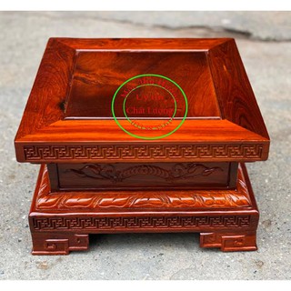 Kỉ đục gỗ Hương Đôn vuông chân loa kê tượng cao 20cm