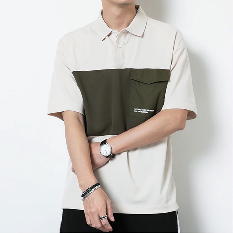 Áo Thun Polo Nam Nữ Tay Lỡ Phối Túi Ngực Cổ Bẻ Thời Trang Mixxmen TOP NAM 228