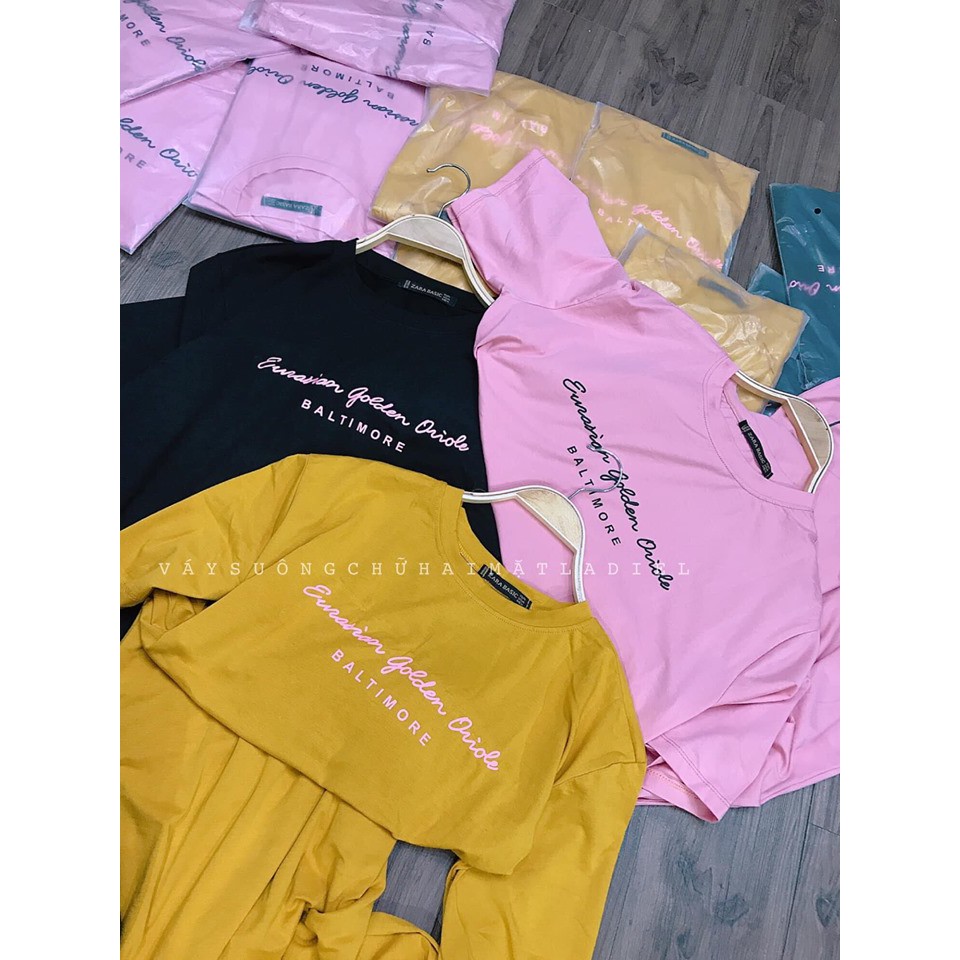 Đầm suông nữ Shynstores - váy xuông cotton in chữ cộc tay cổ tròn vải đẹp freeship | BigBuy360 - bigbuy360.vn