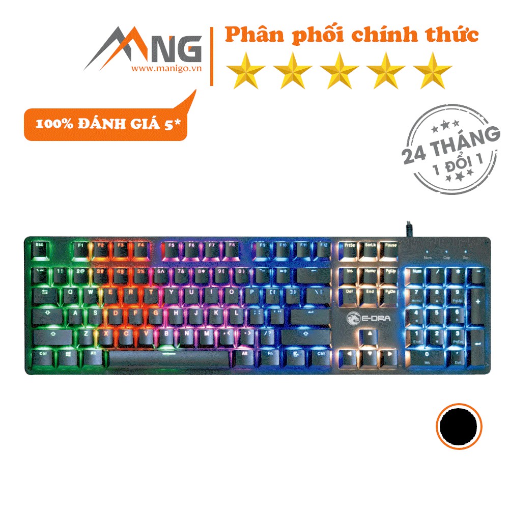 Bàn phím Gaming E-DRA EK311 Cơ Đèn Led 104 phím Có Dây Bảo hành 24 tháng