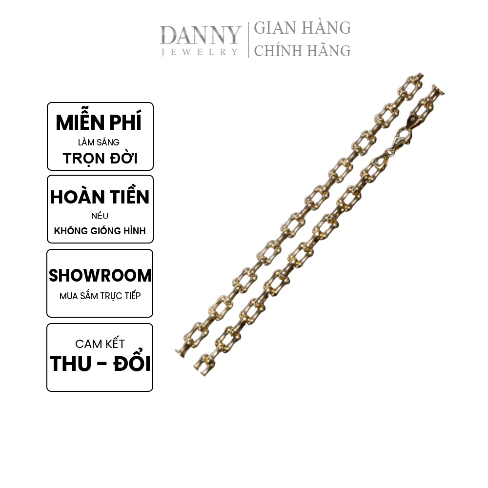 Dây chuyền nam Bạc Thổ Nhĩ Kỳ mạ Vàng 18k DANNY Vòng cổ thời trang- Trang Sức Bạc Thổ Nhĩ Kỳ cao cấp