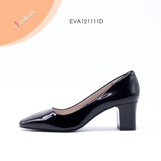 Giày Cao Gót Đế Vuông Da Bò 7cm Evashoes - Eva121111D(Màu Đen,Đỏ) -pi9 *