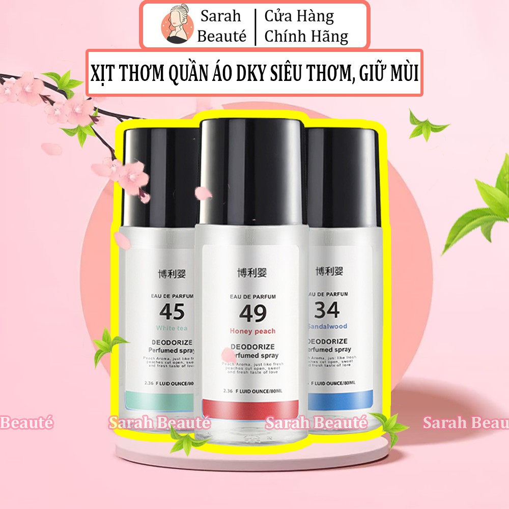 Xịt thơm quần áo DKY siêu thơm lâu, chống muỗi, chống nấm - Sarah Beaute MP60