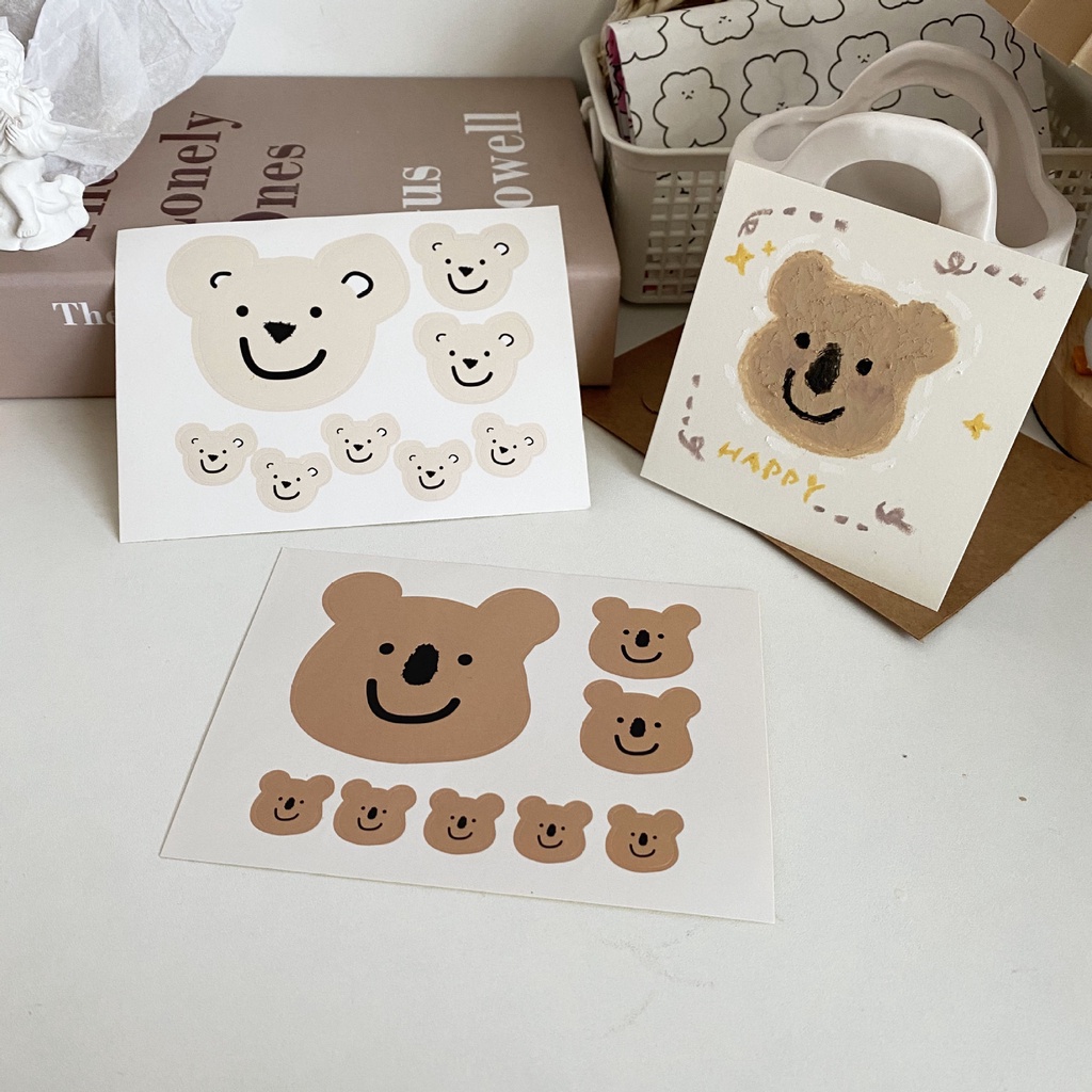 Miếng Dán Hình Mặt Cười Trang Trí Sổ Tay/Điện Thoại Phong Cách Hàn Quốc Sáng Tạo