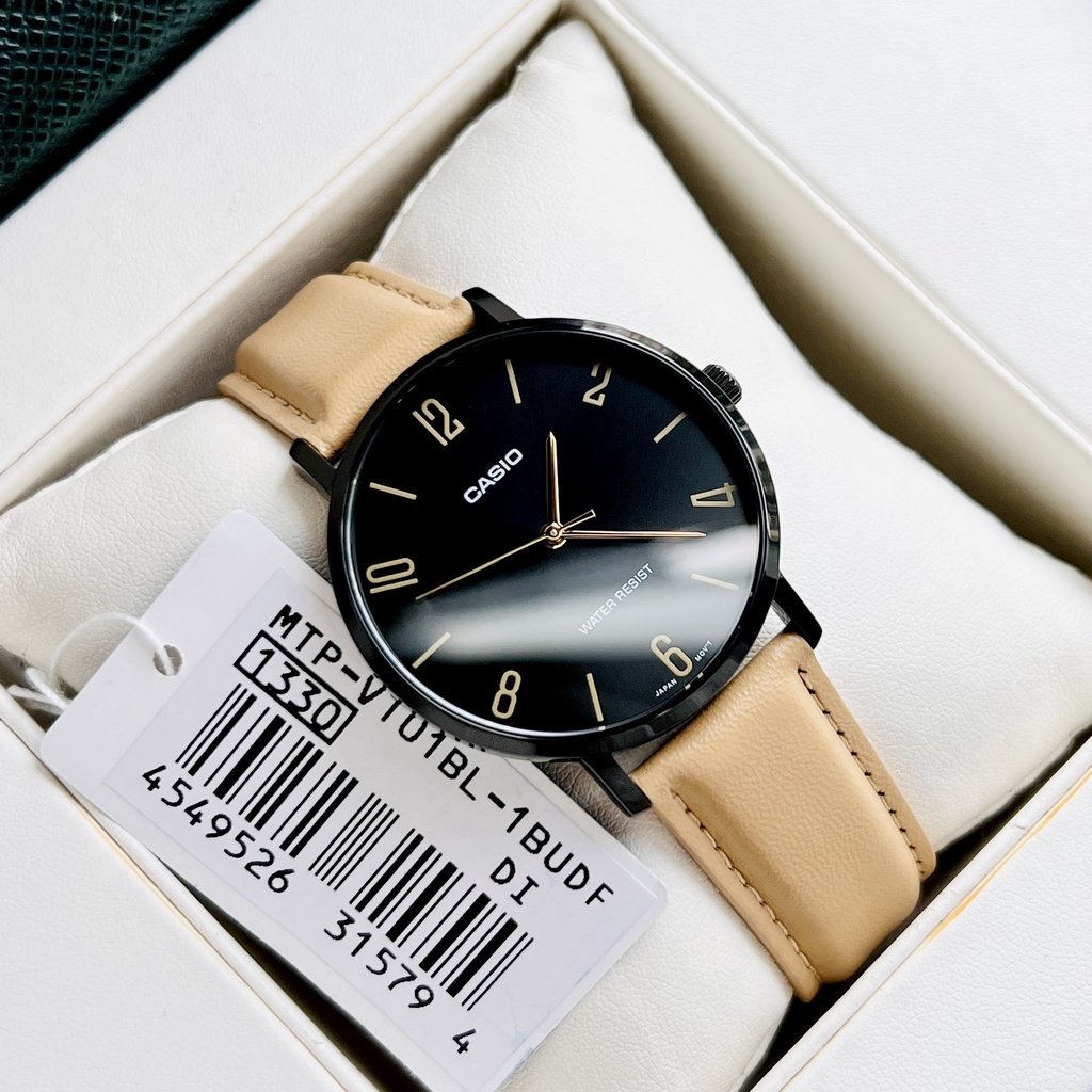 Đồng hồ nam dây da Casio Anh Khuê MTP-VT01BL-1BUDF