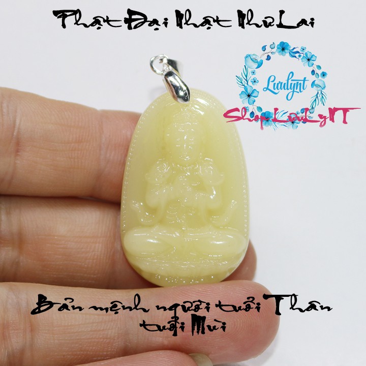 Mặt dây chuyền phật Đại Nhật Như Lai size nhỏ 3.7cm x 2.4cm - Bản mệnh người tuổi Thân, tuổi Mùi