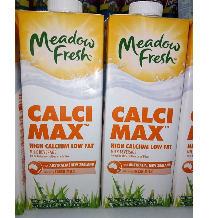 Sữa tươi Newzealand Meadow Fresh calci max 1 lít (thùng 12 hộp)