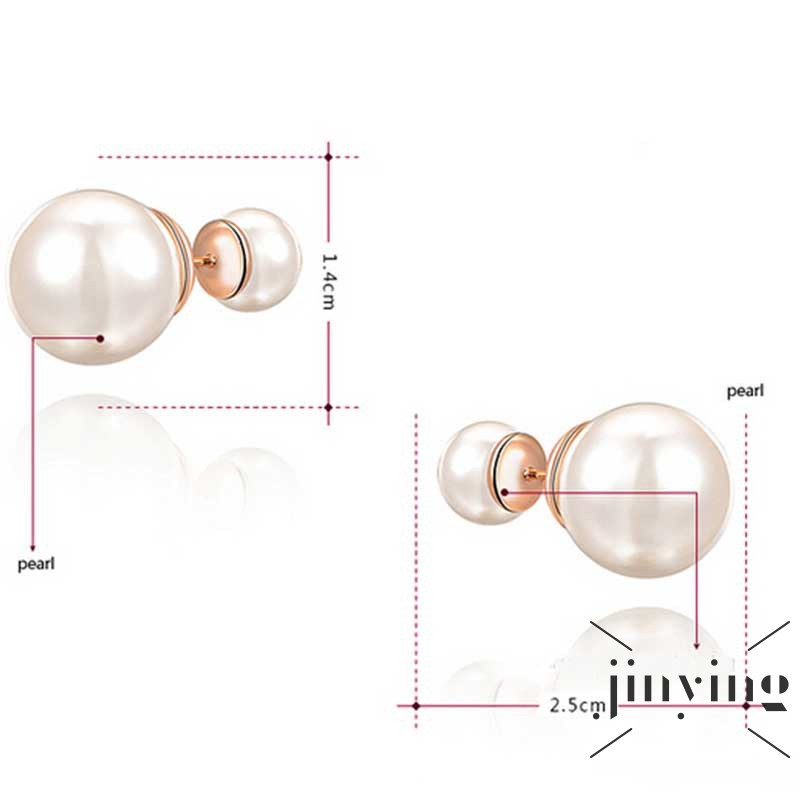 GETNOIVAS Đôi hoa tai xỏ hạt ngọc trai nữ tính thời trang