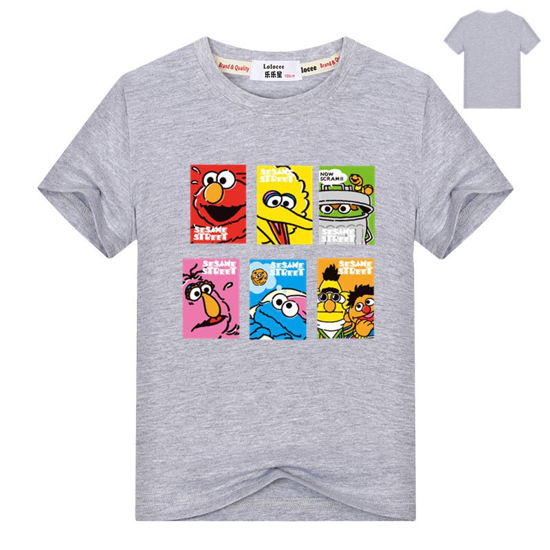 Sesame Street Boy T Shirt Elmo, Cookie Monster &amp; Best Friends Tee Áo sơ mi nữ ngắn tay Tee