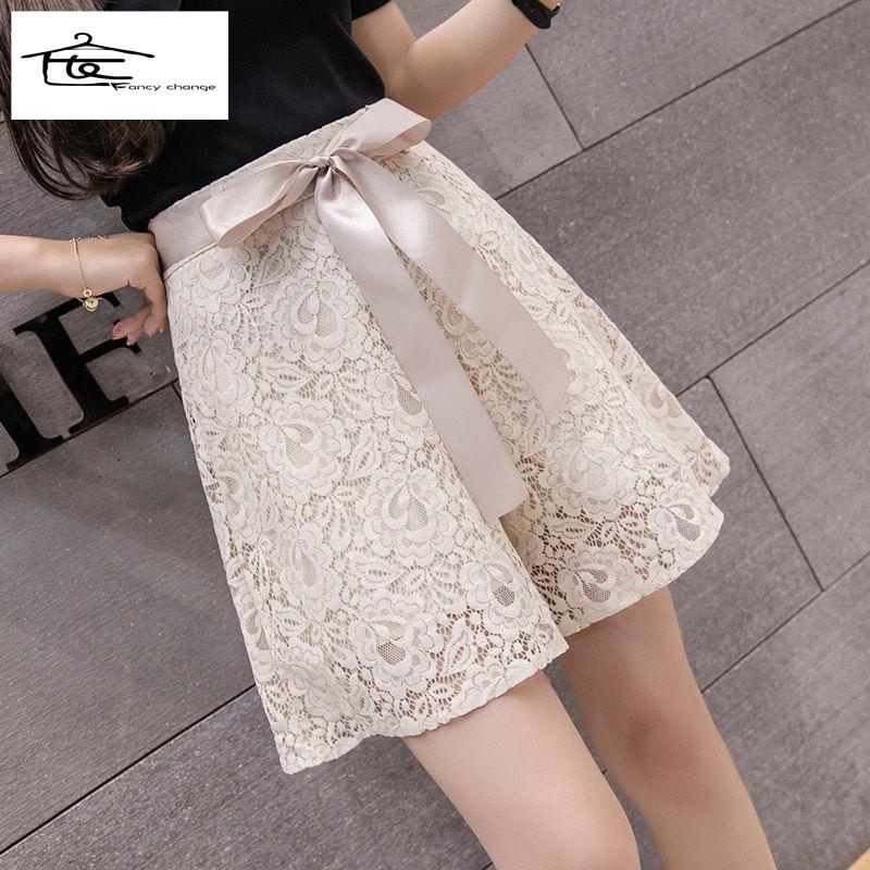 Quần Short Giả Váy Dáng Chữ a Ống Rộng Viền Ren Phong Cách Hàn Quốc Thời Trang Mùa Hè Hàng Mới Dành Cho Bạn Nữ 2022