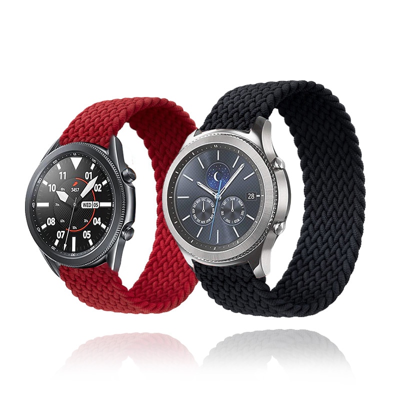 Dây Đồng Hồ Đeo Tay Bằng Sợi Nylon Co Giãn Kích Thước 2 40 42 44 46 mm 20mm 22mm Dành Cho Samsung Watch Active