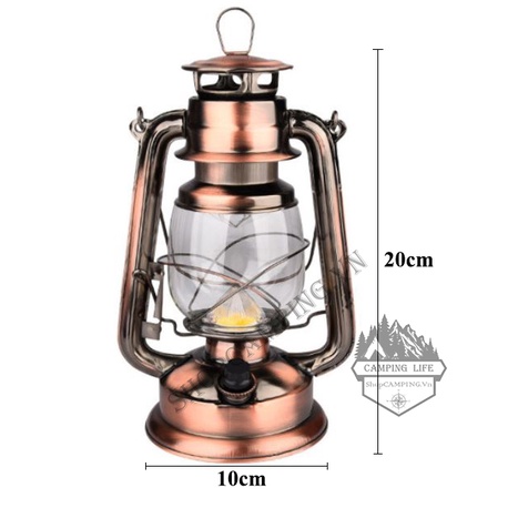 Đèn bão Led ánh sáng vàng Decor trang trí nhà cửa, cắm trại dã ngoại dùng pin 18650