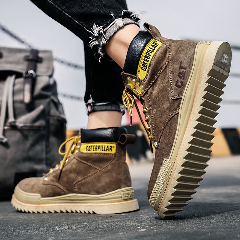 Caterpillar Boots Outdoors Ankle Platform Boots Hiking Boots Men Tooling Shoes Casual High-Top CAT Shoes