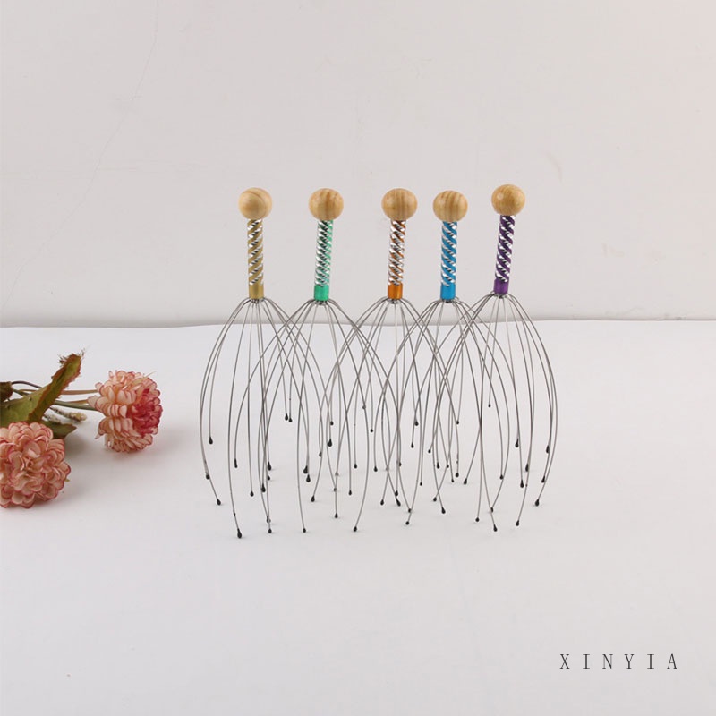 [Hàng mới về] Dụng cụ massage da đầu hình con bạch tuộc bằng thép không gỉ giúp thư giãn