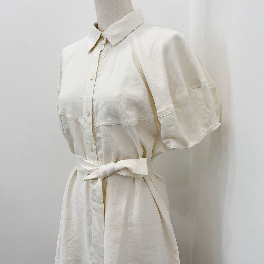 MSD003 Đầm Cổ Sơ Mi 2 Màu Trắng Đen Cột Eo Váy Xinh Xắn Phong Cách Hàn Quốc Nữ Tính Đơn Giản Sang Trọng | BigBuy360 - bigbuy360.vn