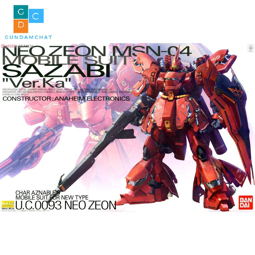 Mô hình Gundam MG MSN 04 Sazabi Ver.Ka bandai 4573102554574