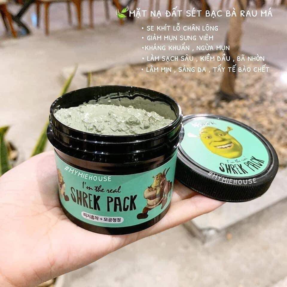 Mặt Nạ Đất Sét Bạc Hà Rau Má Sherk Pack Mask 110g