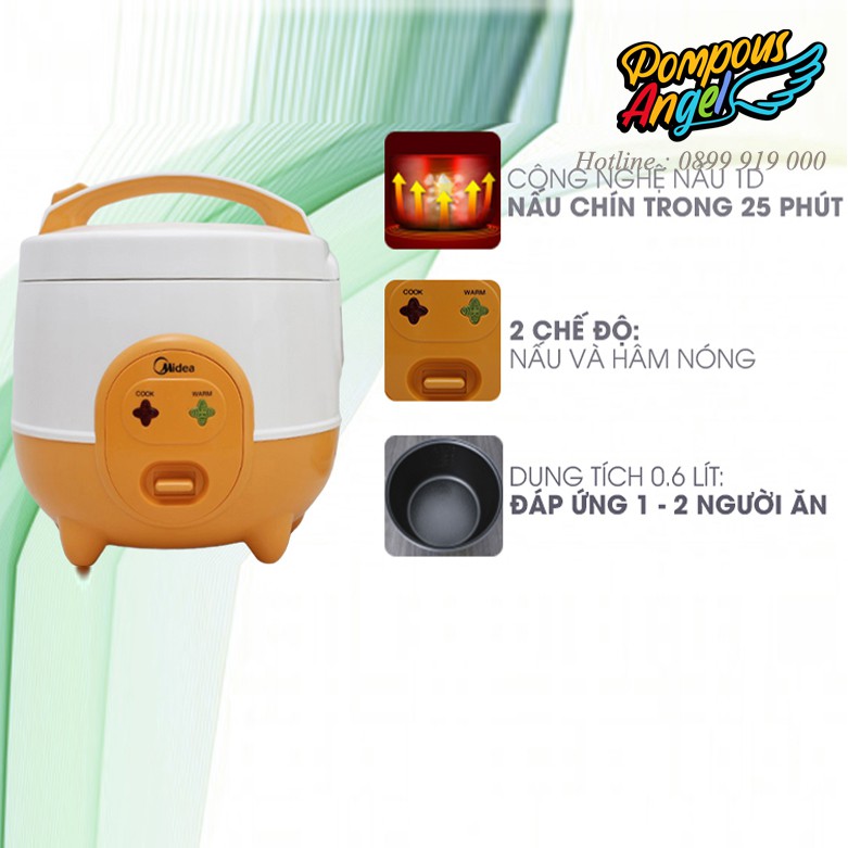 [Chính hãng] Nồi cơm điện từ , Nồi cơm điện đa năng, nồi cơm mini MIDEA MR-CM06SD 0.6L chính hãng , bảo hành 12 tháng | BigBuy360 - bigbuy360.vn