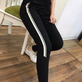 Ảnh thật - quần jogger hai sọc trắng lửng