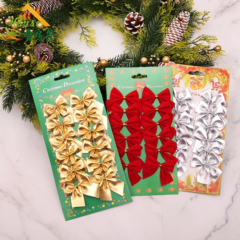 Set 12 Nơ Trang Trí Giáng Sinh Thiết Kế Dễ Thương Xinh Xắn