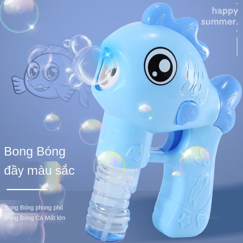 Máy tạo bong bóng trẻ em lưới điện chống nước nổi tiếng ảnh phát sáng tự động súng bắn đồ chơi bổ sung cho bé tra