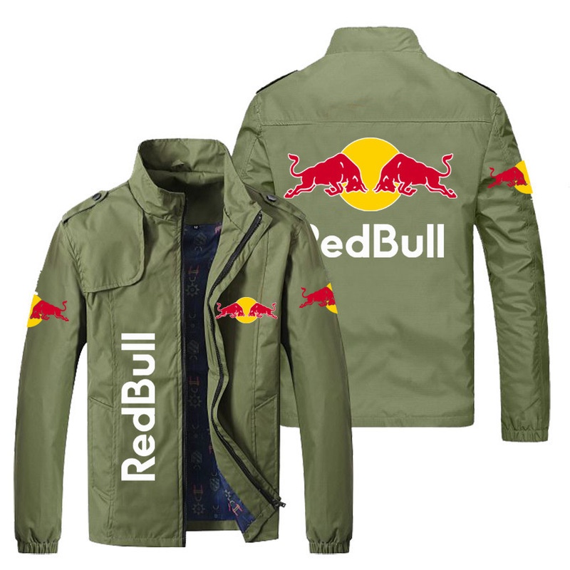 Áo Khoác Cardigan Cổ Đứng In LOGO Red Bull Thời Trang Xuân Thu 2022 Cho Nam