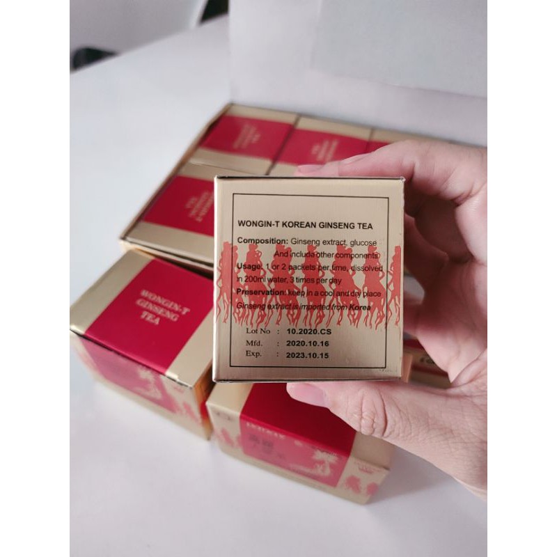 Hộp nhỏ 10 gói trà sâm wongin-t dùng thử date 2023