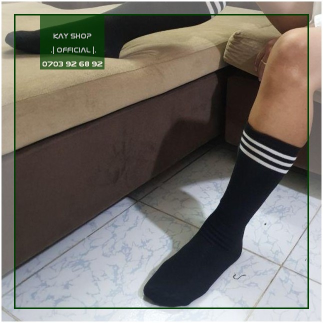 Vớ nam thể thao loại dài 3 SỌC thun cotton - VO3SOC