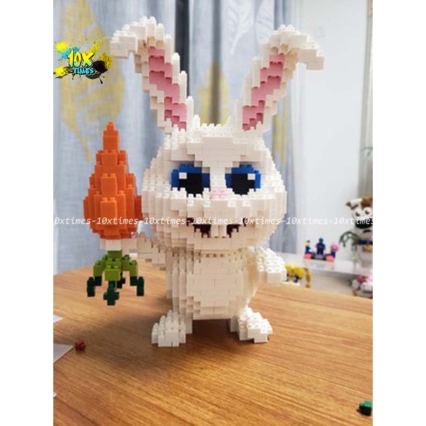 (17-30cm) đồ chơi lắp ráp 3d thỏ Snowball trắng dễ thương quà tặng sinh nhật trẻ em, quà tặng bạn trai bạn gái 10xtimes