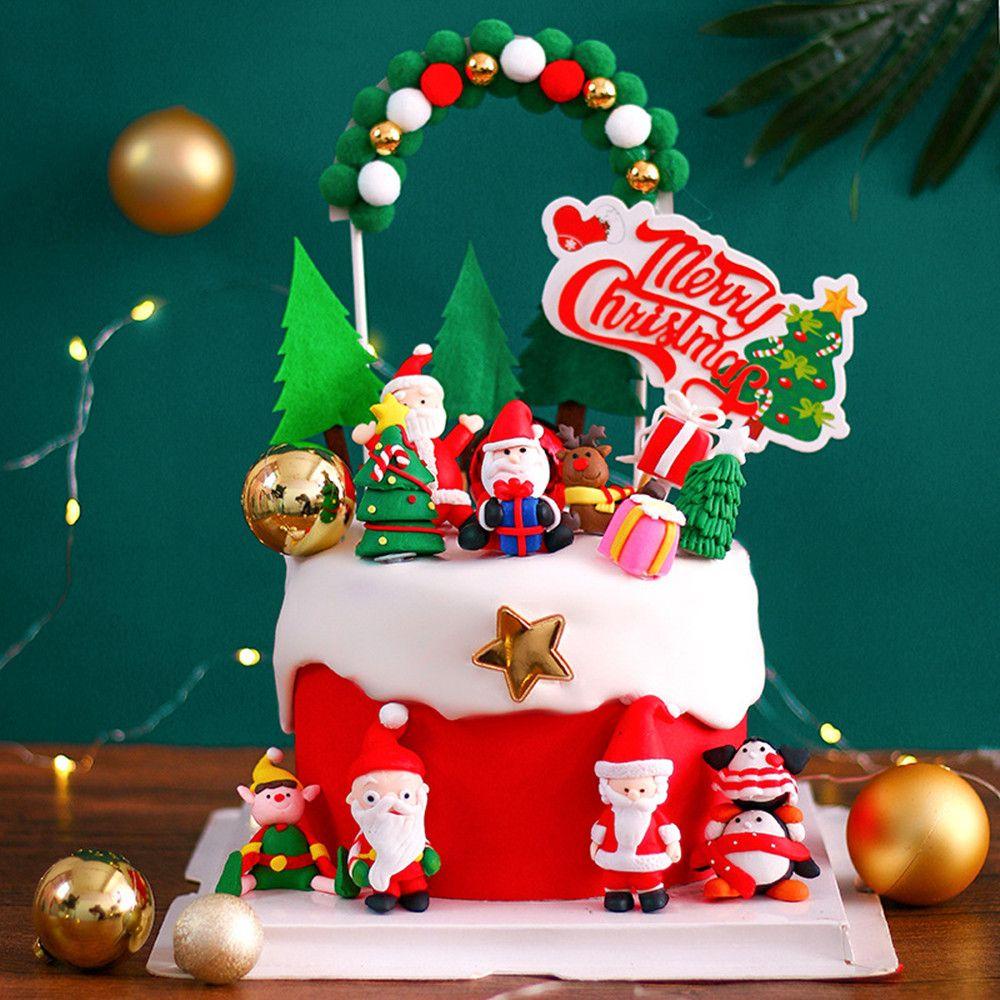 YNATURAL Topper Cắm Trang Trí Bánh Kem Hình Người Tuyết