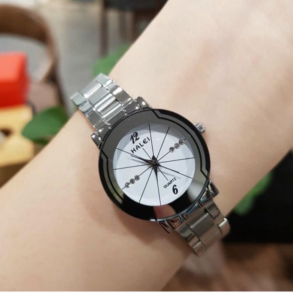 Đồng hồ nữ Halei dây vàng mặt tròn , mặt vuông thời trang sang chảnh, chống nước chống xước không rỉ